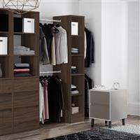 Spacepro 5 Shelves Tower Unit with 1 Hanger Bar 2100 x 450 x 500mm in Walnut Steel/MFC