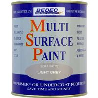 Bedec Multi Surface Paint Satin Light 750ml in Grey Plastic