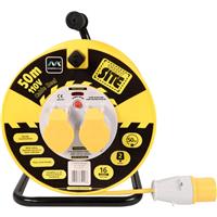 Masterplug 2 Socket 16A Open Cable Reel 50m 110V