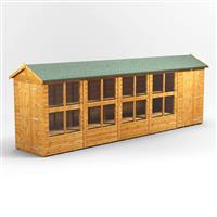 Power Apex Potting Shed Combi including 4ft Side Store 20' x 4' in Natural Timber