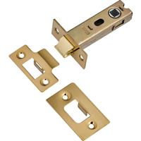 Premium Sprung Bolt Through Tubular Mortice Latch 76mm Electro in Brass