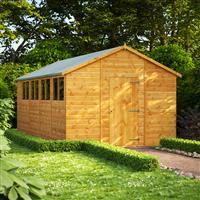 Powersheds Power Apex Shed 18' x 10' in Natural Timber