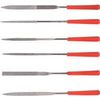 Minotaur Diamond Needle File Set (6 Piece) in Red/Silver Carbon Steel