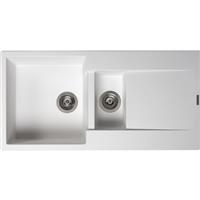 Reginox Amsterdam Reversible Composite Kitchen Sink & Drainer 1.5 Bowl in White Granite Composite