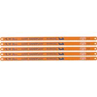 Bahco 12" Shatterproof Bi-Metal Hacksaw Blades 24 TPI (5 Pack) in Orange
