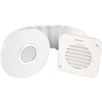 Xpelair Simply Silent 100mm Round Shower Extractor Fan Timer & LED Light in White ABS