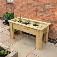 Forest Garden Grow Bag Tray Container 60 x 115 x 55cm in Natural Timber