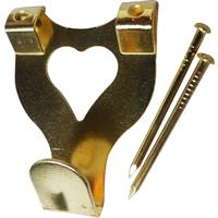 Brass Plated Picture Hooks 20 Piece Large in Gold