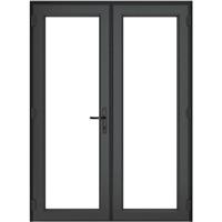 Crystal uPVC French Door Left Hand Master 1490mm x 2090mm Clear Triple Glazed /White in Grey