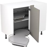 Kitchen Kit Flatpack Shaker Kitchen Cabinet Pull Out Base Blind Corner Unit Ultra Matt 1000mm Left Hand in Dust Grey MFC