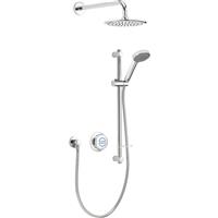 Aqualisa Quartz Classic Smart Digital Divert Thermostatic Shower Pumped Rear Fed in Chrome Stainless Steel
