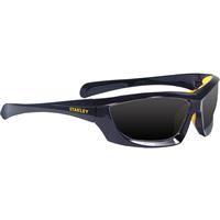 Stanley Full-Frame Safety Glasses with Padded Brow Guard Smoke in Black Rubber