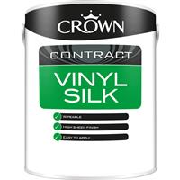 Crown Contract Vinyl Silk Emulsion Paint 5L in Magnolia