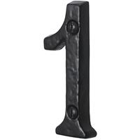 Old Hill Ironworks Door Numeral Number 1 in Black Cast Iron