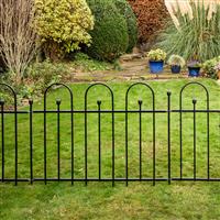 Apollo Easy Fit Fence Panel 92 x 121cm (4 Pack) in Black Galvanised Steel