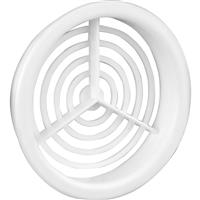 Unbranded Single Round Soffit Vent in White Plastic