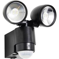Zink Sirocco LED PIR Floodlight IP44 2 x 3W 480lm in Black Plastic