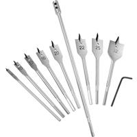 Toolpak Flat Wood Drill Bit Set (9 Piece) Carbon Steel