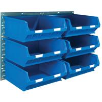 Barton Steel Louvre Panel with Blue Bins 641 x 457mm with TC6 Blue Bins (6 Pk)