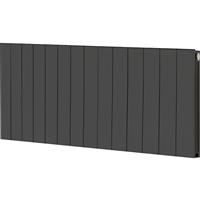 Towelrads Ascot Double Panel Designer Radiator 600 x 1432mm 4654Btu in Anthracite Aluminium