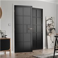 JB Kind Plaza Internal Door 35 x 1981 x 838mm in Black Mdf