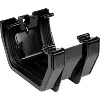 Aquaflow 114mm Square Line Union Bracket in Black PVCU