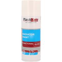 Plastikote Radiator Paint Spray Paint 400ml Gloss in White Plastic