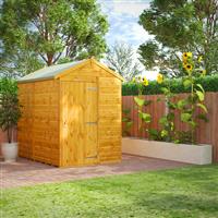 Powersheds Power Windowless Apex Shed 7' x 5' in Natural Timber