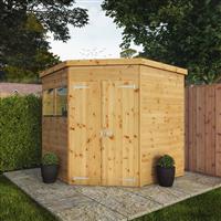 Mercia Shiplap Corner Shed 7' x 7' in Natural Timber
