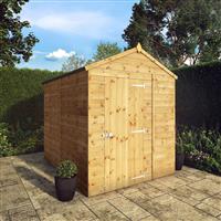 Mercia Shiplap Apex Windowless Shed 8' x 6' in Natural Timber