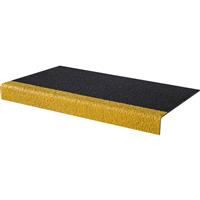 Blue Diamond Anti Slip Stair Treads 55 x 345mm x 1m in Black/Yellow Fibreglass