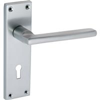 Eclipse Auriga Door Handles Satin Lock (Pair) in Chrome Zinc/Aluminium