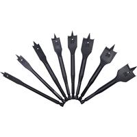 Minotaur Flat Wood Drill Bit Set (8 Piece) in Black