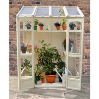 Forest Garden Victorian Tall Wall Greenhouse with Auto Vent 5' x 2.5' in Natural Timber