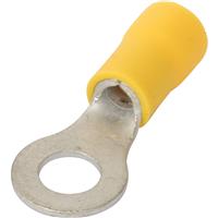 Ring Lug Connectors 6 x 6.4mm (100 Pack) in Yellow