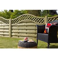 Forest Garden Europa Prague Fence Panel 6' x 4' (5 Pack) in Natural Timber