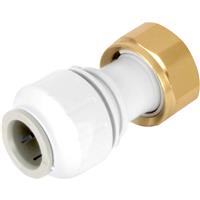 JG Speedfit Straight Tap Connector 15mm x 3/4" BSP in White Plastic/Brass