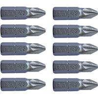 Toolpak Standard Screwdriver Bits PZD 2 x 25mm (10 Pack) in Silver Steel