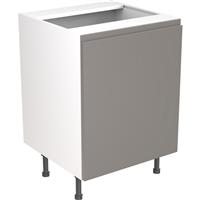Kitchen Kit Flatpack J-Pull Kitchen Cabinet Base Sink Unit Ultra Matt 600mm in Dust Grey MFC