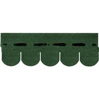 Unbranded Shingles Round Green 1000 x 340mm PK16 2.38m2 Bitumen