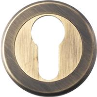 Serozzetta Escutcheon - Euro Profile Antique in Brass