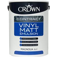 Crown Contract Vinyl Matt Emulsion Paint 5L in Magnolia