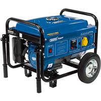 Draper 2.2KVA/2000W Petrol Generator with Wheels 110/230V and 12V DC in Blue Steel