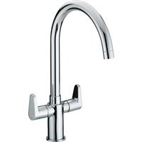 Bristan Quest Mono Mixer Kitchen Tap in Chrome Brass