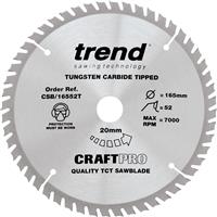 Trend Craft Thin Kerf Circular Saw Blade 165 x 52T x 20mm CSB/16552T