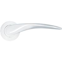 Stanza Merida Lever on Rose Door Handles Polished (Pair) in Chrome Aluminium