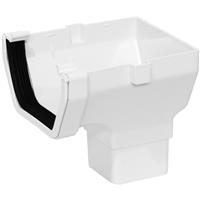 Aquaflow 114mm Square Line Stop End Outlet in White PVCU