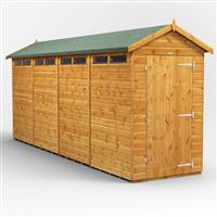 Powersheds Power Apex Security Shed 16' x 4' in Natural Timber