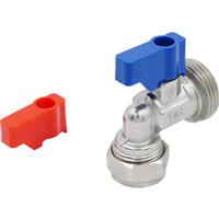 Made4Trade Washing Machine Tap Angled 15mm x 3/4" in Chrome Brass