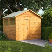 Power Apex Shed 8' x 8' in Natural Timber